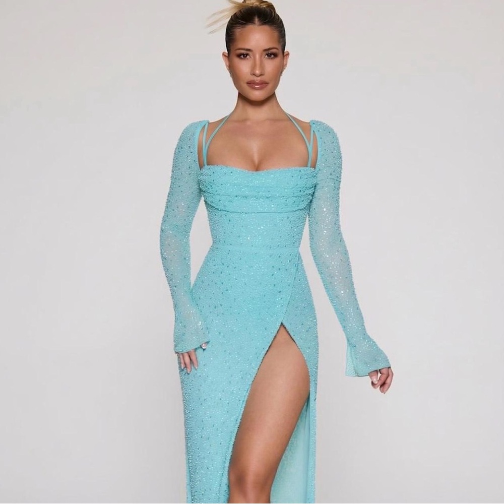 Elegant Aqua Blue Women's Dress